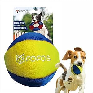 BarkButler x FOFOS Born Wild Ball Dog Toy – Yellow, Squeaker & Crinkle Paper Inside, Strong & Lightweight Pet Toys, Dog Toys for Medium Dogs to Large Dogs (10-30 kgs) of All Breeds