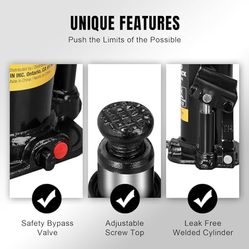 Image of BIG RED 2 Ton (4,000 LBs) Torin Welded Hydraulic Car Bottle Jack for Auto Repair and House Lift, Black, AT90203BR