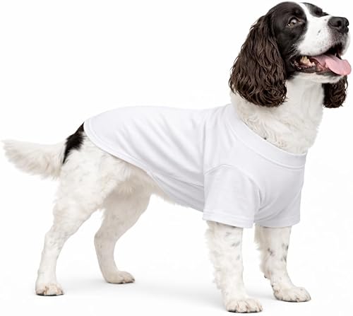 Miniatura 90 de Lovelonglong Ropa para mascotas, disfraces para perro, ropa de perro salchicha, camiseta en blanco para perros salchicha, Corgi 100% algodón, rosa