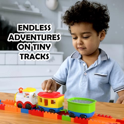Image of Mirana Block Rider Train Top Bogies - Coal & Passenger Coach, Easy Interlocking Design, Compatible with Block Rider & Major Brands, Ages 2-8, Made in India (Bogie Top Set - 2 Pcs)