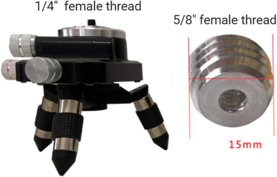 Laser Level Micro-Adjust Bracket Tripod/3D Cross Line Laser Level Holders Positioning Stand Adapter/360-Degree Rotating Base Connector for 1/4" and 5/8" Screw Mount Most Laser Level Devices