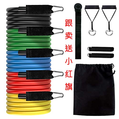 Resistance Bands Set, 11 PCS Exercises Bands, 5 Stackable Workout Bands with Handles