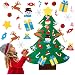 MeKaren Kids DIY Felt Christmas Tree Set Wall Hanging Detachable Ornaments 26pcs Xmas Gifts Children Friendly Christmas Home Decorations 3.1FT