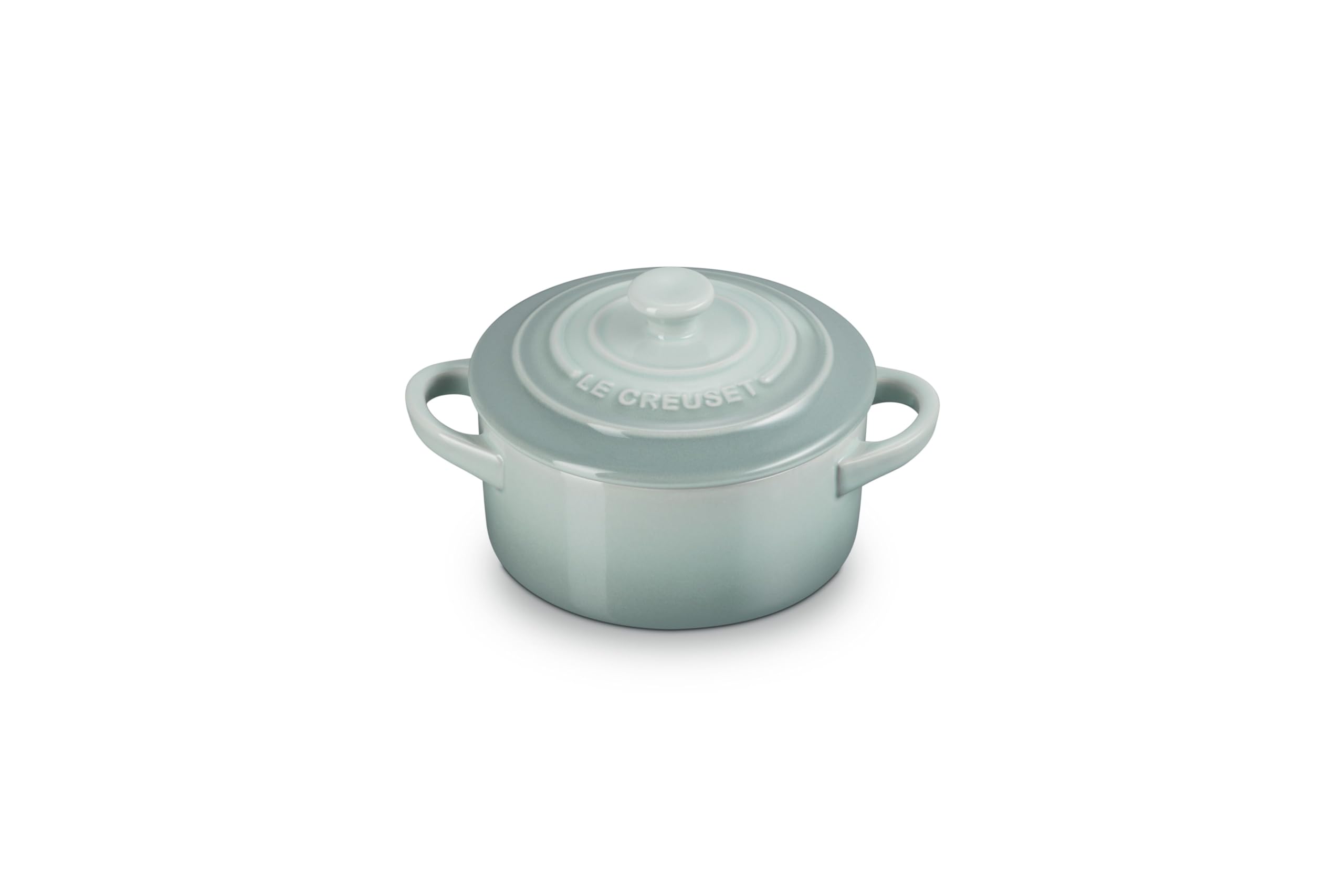 LE CREUSETStoneware Mini Round Cocotte with Lid, 8 oz., Sea Salt