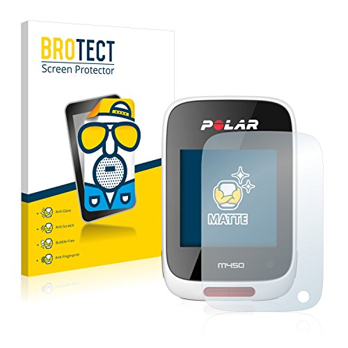 BROTECT Protector Pantalla Anti-Reflejos Compatible con Polar M450 (2 Unidades) Pelicula Mate Anti-Huellas