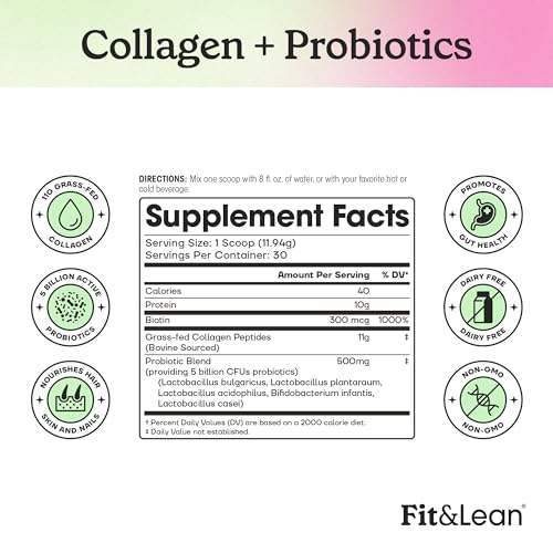Fit & Lean Collagen Plus Probiotics Powder