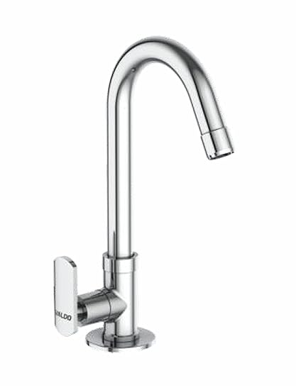VALDO Bat Swan Neck Chrome Finish Tap with 360 Degree Rotating Spout|Foam Flow with Wall Flange