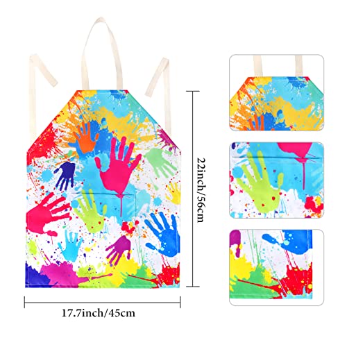 Keymall Kids Artist Costume Accessories Set Painter Dress-Up With Beret Hat Tie Dye Apron For Halloween Career Day Costume (Set E) #TOP2