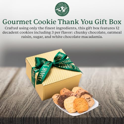 Fresh Baked Gourmet Cookie THANK YOU Gift Box by Carolina Cookie Company, Cookie Gifts, Handmade to Order, No Preservatives, Never Frozen, Shipped & Delivered, Assorted Cookies for Christmas, Birthdays, Gift-Giving, Corporate Gift, Fresh Cookie Delivery: 12 Count - Image 4