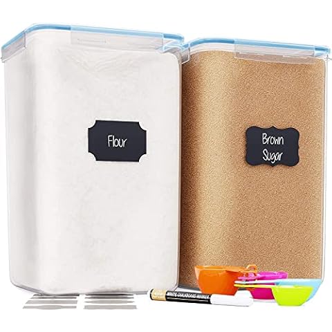 Chef's Path Extra Large Food Storage Containers with Lids Airtight (6.5L|220 Oz|Set of 2) for Flour, Sugar, Rice & Baking Supply - Airtight Kitchen & Pantry Bulk Food Storage for Kitchen Organization Cover