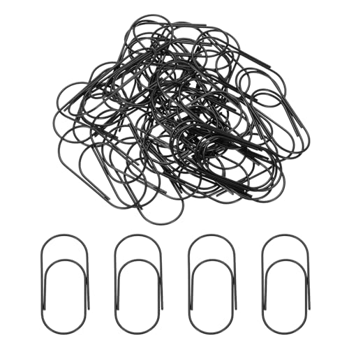PATIKIL 50pcs 2inch Paper Clip, 50mm Large Paper Clip Cute Huge Metal Clips Rust-Proof Strong Durable Bulk Big for Office, Black
