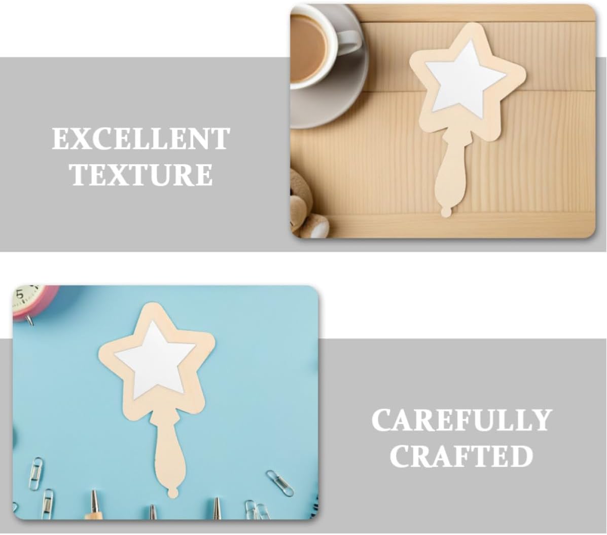 20pcs Unfinished Wooden Handheld Mirror Craft Set for Kids image 3