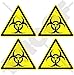 Biohazard Warnaufkleber, 50 mm, Covid Virus, biologische Gefahr, Dreieck, Vinyl-Aufkleber für Stoßstange, 4 Stück