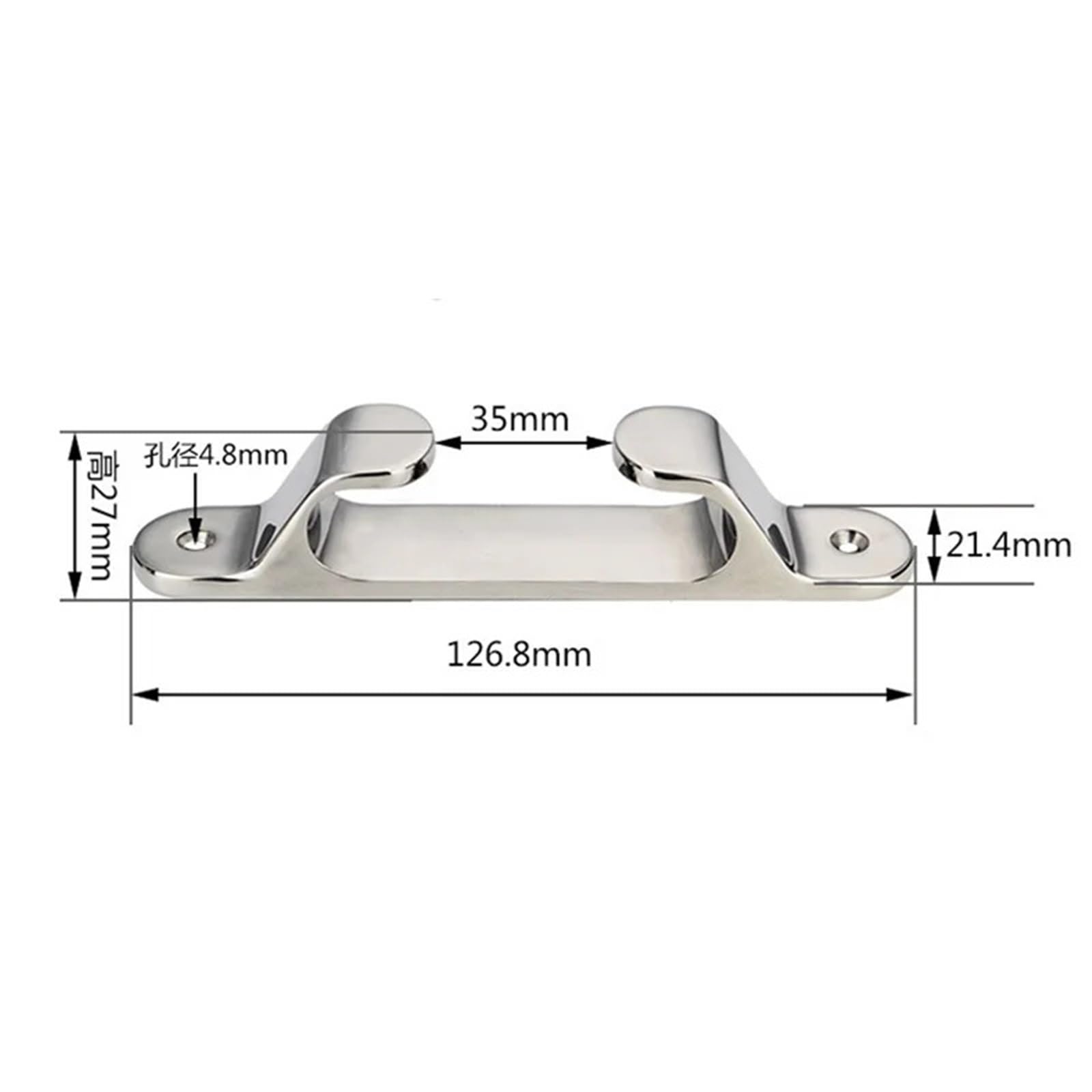 1 pz. Bitta in Acciaio Inossidabile 316 for Barca, 5" (125 mm), passacavo Dritto, Cuneo di Prua
