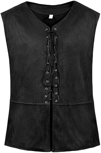 Abbigliamento Tema Rinascimentale Gilet Uomo Stile Pirata Vichingo Steampunk - Costume Medievale Rinascimentale E Vittoriano Gilet Medievale Uomo - Foto 9