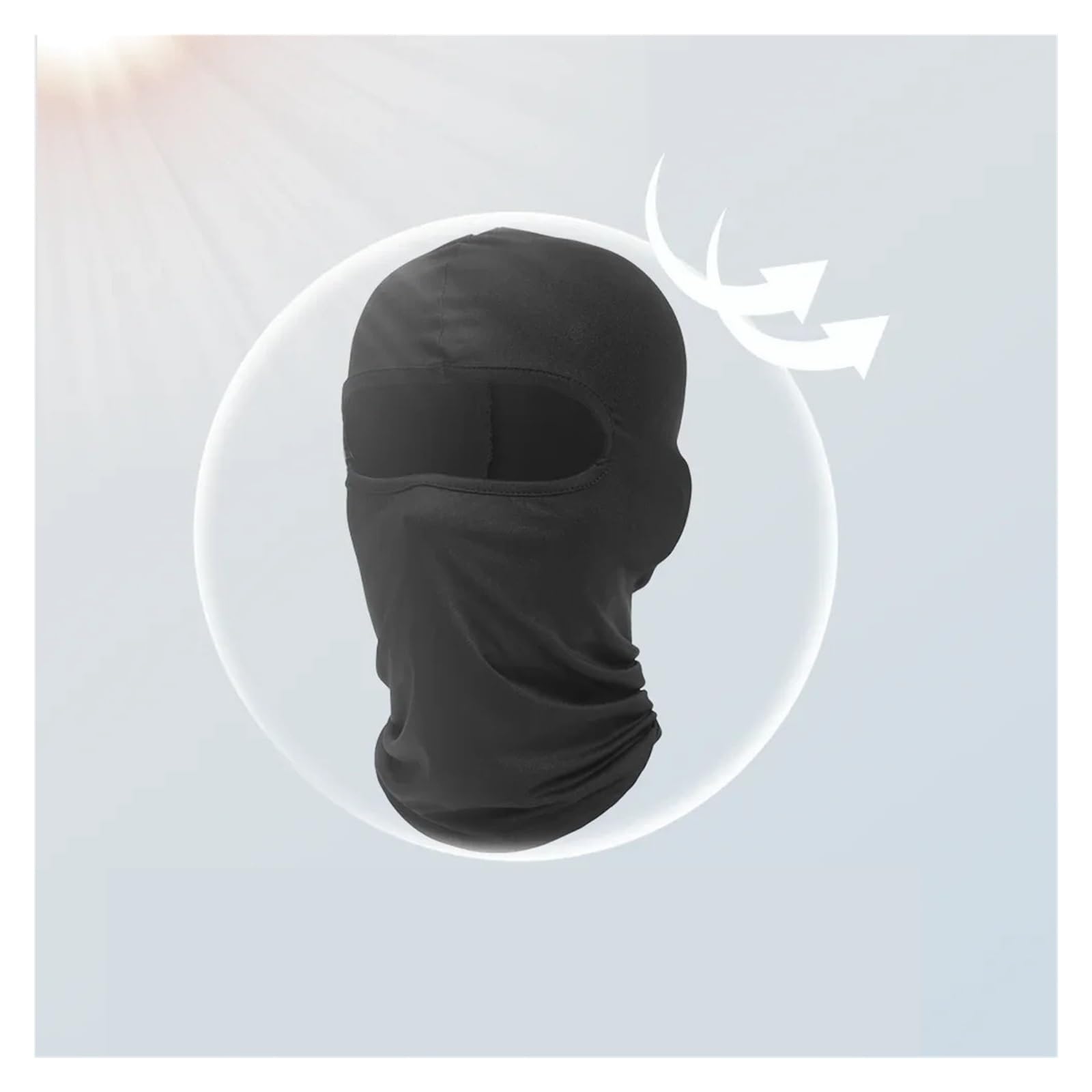 Pasamontañas Gorro pasamontañas deportivo transpirable de secado rápido a prueba de viento máscara facial completa for montar correr esquí senderismo cubierta facial al aire libre hombres(BLACK 6PCS)