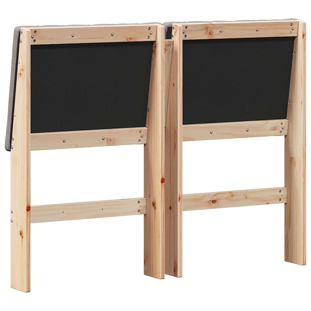 Tête de lit capitonnée taupe 120 cm en bois de pin massif, housse en tissu, design moderne, durable pour chambre à coucher