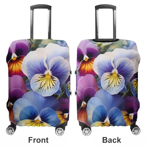 Pansy Perfection Luggage Cover Personalization Suitcase Covers Protector Elastic Washable Baggage Cover Anti-Scratch For Traveling, Aircraft Consignment L3