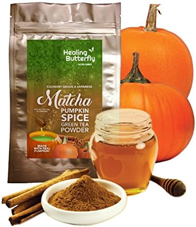 Pumpkin Spice Matcha Green Tea Powder, Japanese Organic Superfood, Premium Grade, Nutrients & Antioxidants Rich, Boosts Metabolism, Detox Tea, Add To Smoothies Too, Tastes Great, 4.01oz (25 Servings)