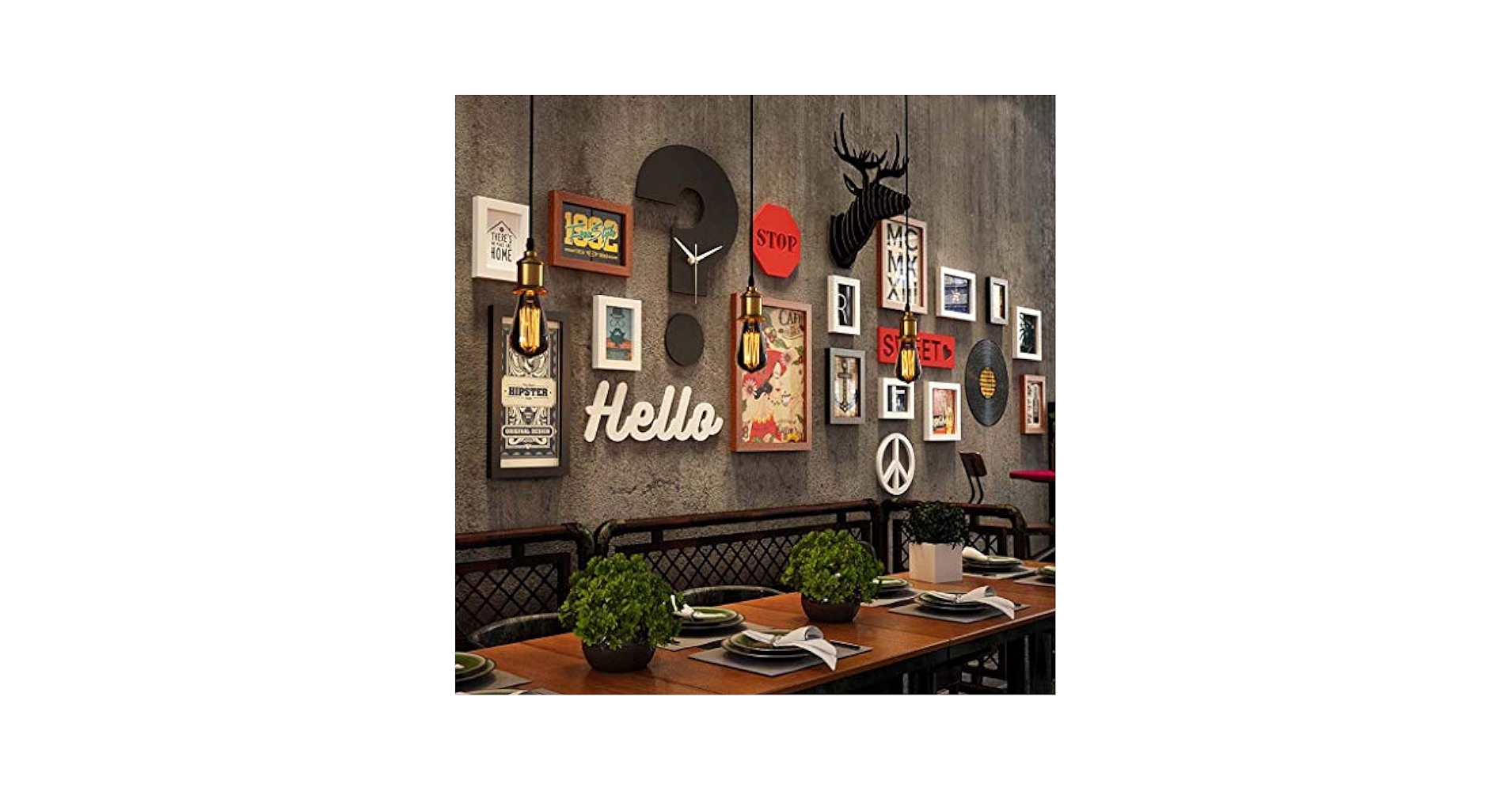 Amazon.com - ZXW Retro Wall Clock Photo Wall Set