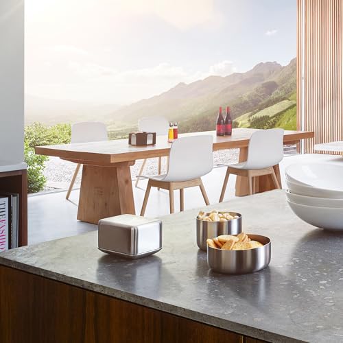 Foto von blomus -BASIC Butterdose - Edelstahl matt, Größe M: Elegante Aufbewahrung für frische Butter ((H 6 cm, B 12 cm, L 10 cm, 63638)