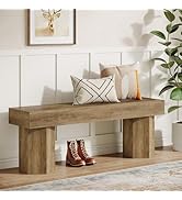 Tribesigns Wooden Entryway Bench, 41" Farmhouse Indoor End of Bed Bench, Long Dining Seat for Din...