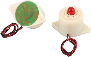 Aexit DC 24V Security & Surveillance Industrial Continuous Sound Electronic Buzzer w Horns & Sirens Lights 2Pcs