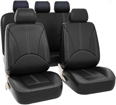 Automotive Seat Covers for Fiat Uno Van Uno Furgao/Uno Type 327 3-door/5-DOOR/Grand Siena Type 326 5-Seat, Fully Covered Leather Breathable Car Seat Covers Full Set,Black