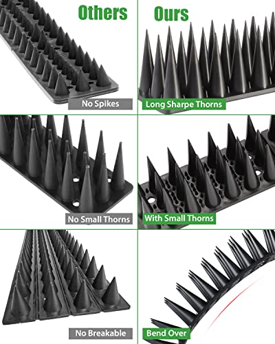 Bird Spikes, 20 Pack Bird Spikes For Outside, Bird Spikes For Pigeons And Other Animals, Pigeon Spikes For Garden Fence And Wall #TOP4
