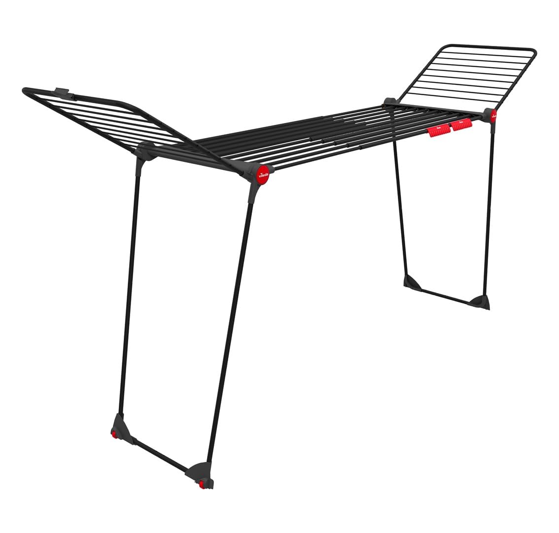 Vileda 179620 Infinity Flex Ultimate Suszarka do Prania o Dużych Rozmiarach, 30 m Długości, Teleskopowa Siatka Wysuwana do 2 metrów, Wysokie Skrzydła, Suszarka do Prania już Zmontowana