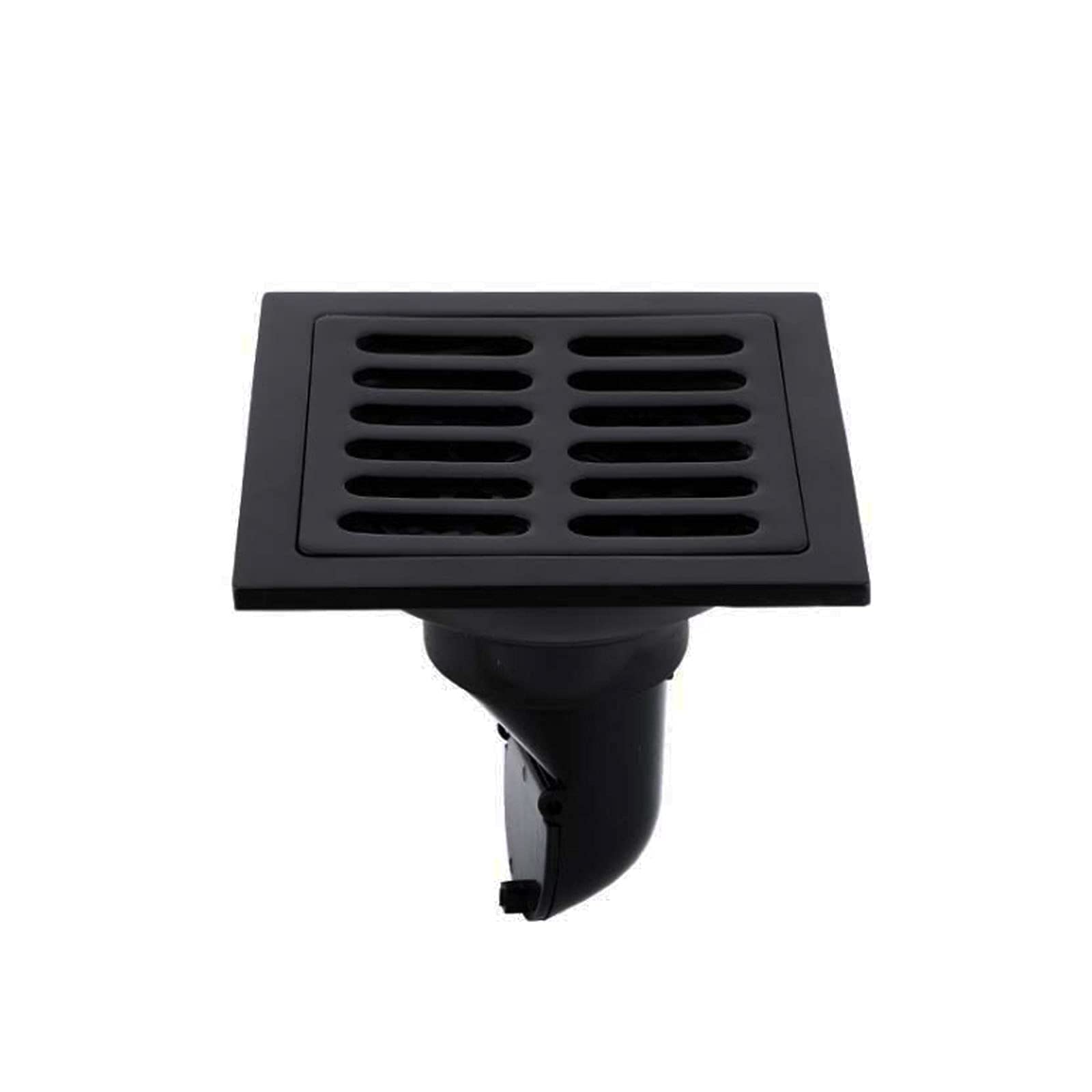 Bonde de douche carrée noire en acier brossé de 10 cm pour salle de bain moderne