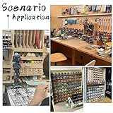 Wooden Paint Organizer, 60 Holes Paint Rack Stand for Vallejo Citadel Army Painter Bottles, Craft Painting Storage Holder for Miniature Model, Acrylic Pigment Ink Art Supplies Desk Display - Image 4