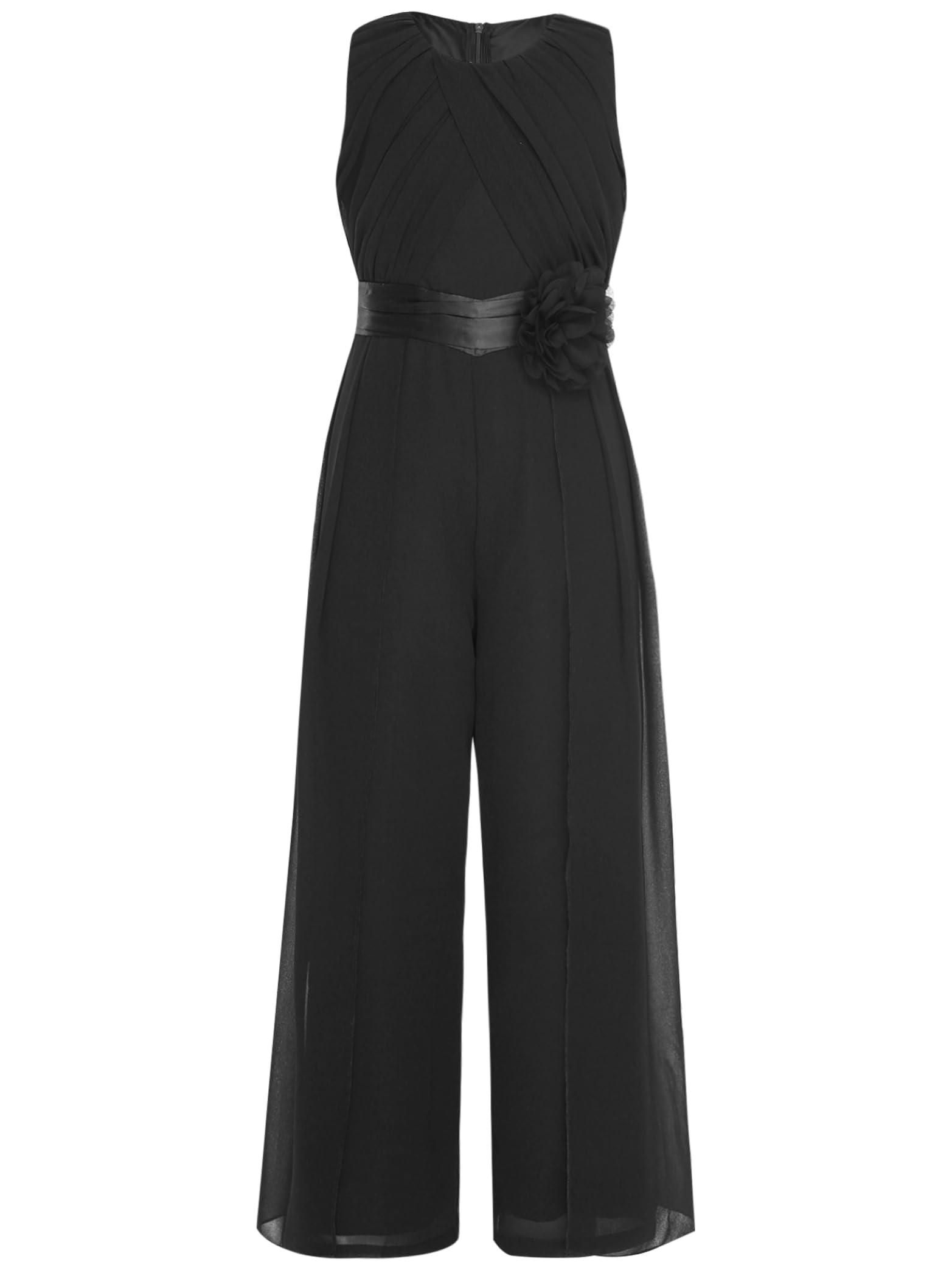 Yhong Combinaison de Fête Sans Manches pour Filles Barboteuse de Fête d'anniversaire Salopette de Communion Cocktail Combishort 7-16 Ans