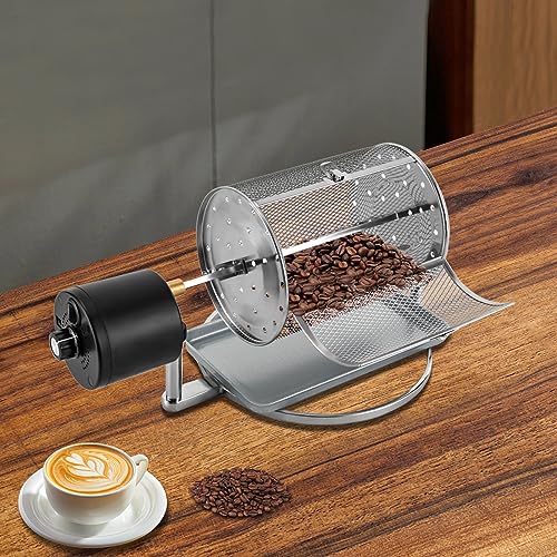 Treliamd Coffee Roaster Machine,110V-240V Coffee Roaster Drum Household Gas, Coffee Bean Roaster, Peanuts Pine Nuts Roaster Wireless With 250g Capacity For Homes, Cafes, Hotels - Image 3