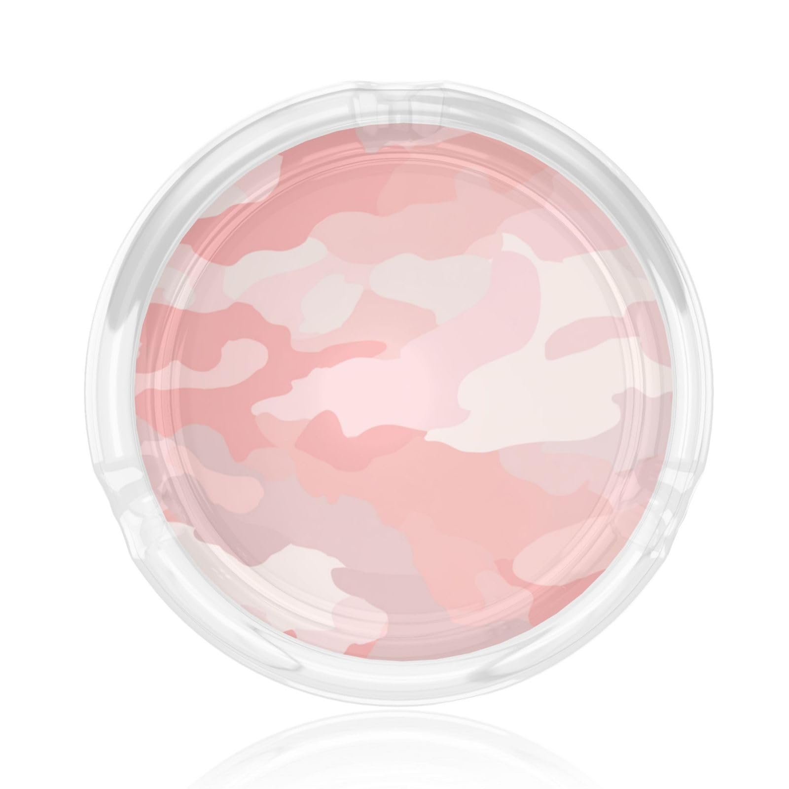 Soft Pastel Pink Camouflage Pattern Glass Ashtray For Cigarettes Ash Trays Case For Home Office Decor