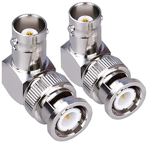 Adaptador en ángulo BNC macho a hembra 90 grados 2 piezas miniatura 1
