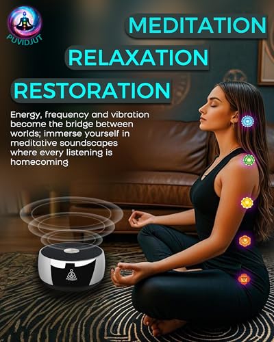 meditation sound machine frequency generator instrumentpuvidjut tone device - solfeggio frequencies bath for yoga mindfulnessmeditation system of chakra 5 tones optional 3 timer modes