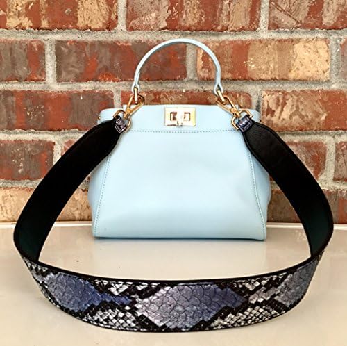 Guitar Purse Handbag Strap, Reversible Interchangeable Shoulder Bag Strap, Snakeskin Shoulder Strap, Guitar Style Multi-Color Wide Purse Strap