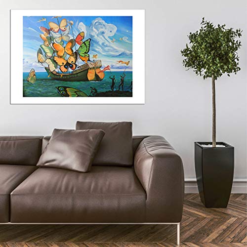 Impression d'art encadrée Dali Butterfly Sails extra large mat - 5