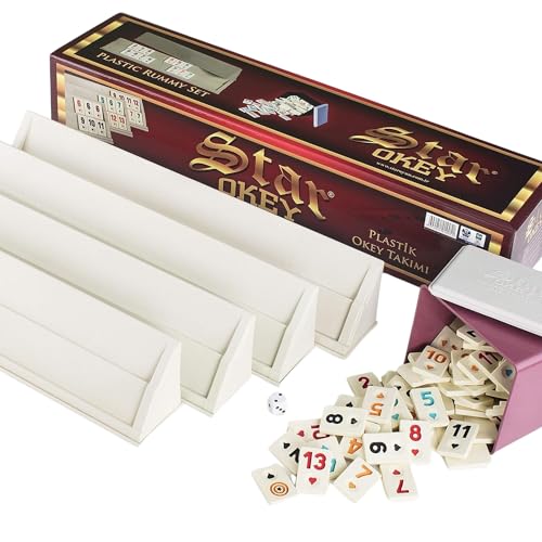 LaModaHome Premium Rummy, Okey, 101 Game Set, Portable, Unscratchable Tile