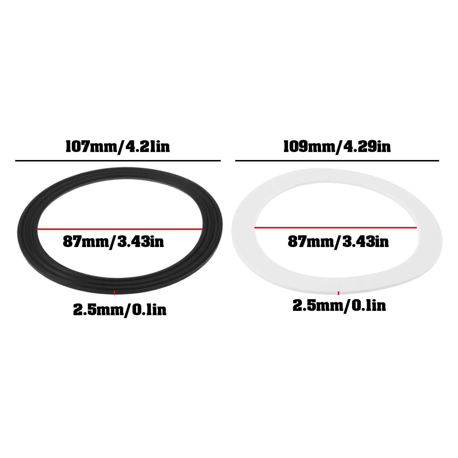 eMagTech 4 works of O-Ring Replacement Seals for 110mm Sink Drainers Sink O-Ring Seal - Image 4