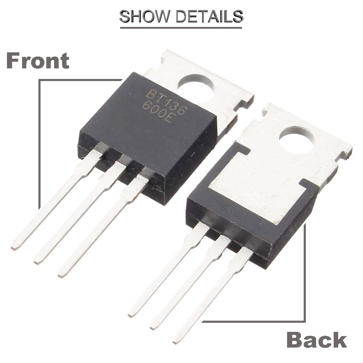 20 szt. BT136-600E Triak tyrystorowy, Gate Trigger 4A/600V TO-220AB-zastępuje BT136 BT136-600 BT136-600D z radiatorem podkładka z gumy silikonowej śrubokręt