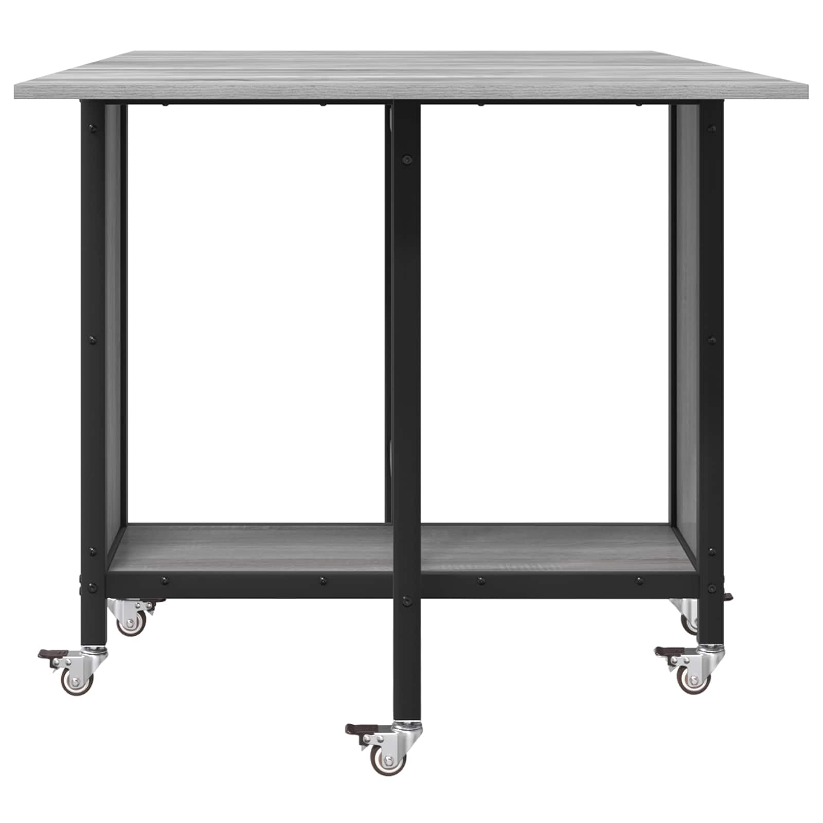 Tavolo da pranzo pieghevole con ruote, 130 x 80 cm, in legno, per cucina, sala da pranzo, ufficio, con vano portaoggetti, superficie resistente all'acqua, regolabile in altezza, stabile