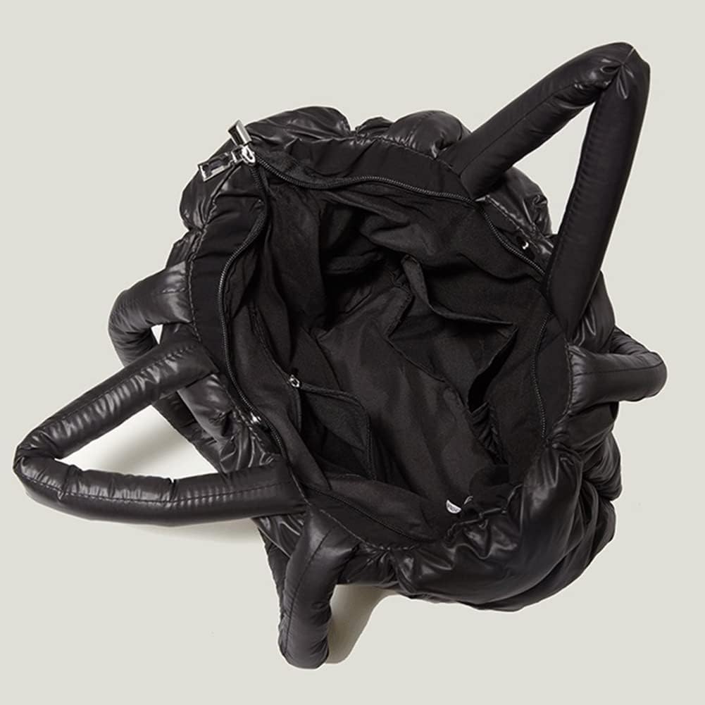 Puffer Tote Bag for Women Quilted Puffy Handbag Light Winter Down Cotton Padded Shoulder Bag Down Padding Tote Bag - Image 6