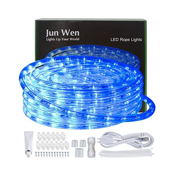 Junwen outdoor led rope lights outside indoor electric waterproof flexible led lights 110v 8a ul listed power plug for buildings walkways patios gardens fences porches
