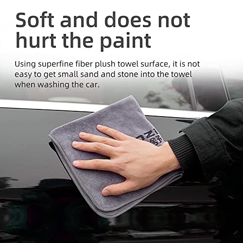 Image of Microfiber Cloth - 40x40 cms - 340 GSM Grey- Thick Lint & Streak-Free Multipurpose Cloths - Automotive Microfibre Towels for Car Bike Cleaning Polishing Washing & Detailing(40*40CM,Set of 4)