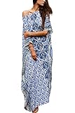 CHERRY CAT Women Plus Size Swimsuit Cover up Beachwear Long Cover-ups Kaftan Casual Caftan Dress