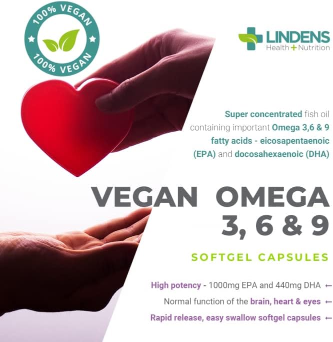 Vegan Omega 3 6 & 9 1000mg Capsules