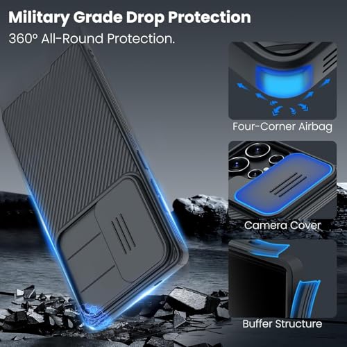 Image of Nilkin Classic Series Compatible for Samsung S25 Ultra Back Case with Camera Cover, [Camera Lens Protector] [Scratch-Resistant] [360 Full Protection] Shockproof Slim Phone Case - PC+TPU, (S25Ultra)