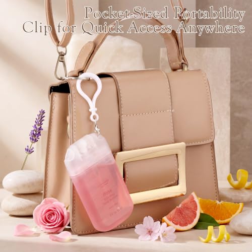Image of Loopeer 12 Pack Mist Hand Sanitizer Spray Keychain Cute Mini Hand Sanitizer Travel Size Bulk 1oz Scent Moisturizing Back to School Teacher Gift for Classroom Gym Purse Backpack (White,Elegant)